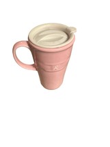Longaberger Pink Breast Cancer Awareness Pink Ceramic Travel Mug 16 Oz C... - $8.00