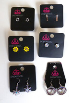 Paparazzi Earring Lot of 6 Pairs Hearts Flowers Studs Snowflakes - £11.90 GBP