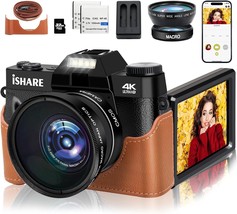 This 4K Digital Camera Has 2 Pieces Of Batteries, A Leather Case, A 3&quot; Flip - $136.95