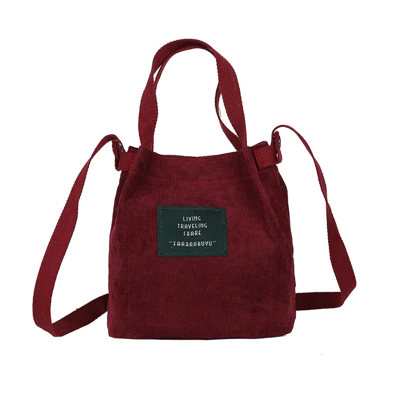 Women&#39;s Canvas Casual Tote Bag Wine Red C - £7.18 GBP