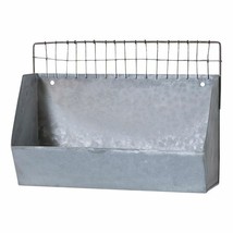 Large Wall Shelf Bin in Galvanized Metal - £46.36 GBP