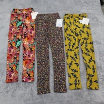 LulaRoe Pants Girls L to XL Multicolor Comfy Printed Set of 3 Leggings - £20.55 GBP