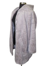 Torrid Plus Size 2X Hooded Lavender Gray Faux Fur Snap Front Coat, Pockets, NWT - £59.25 GBP