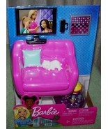 Barbie Living Room Chair TV &amp; Kitten &amp; Accessories Playset New - €14,33 EUR