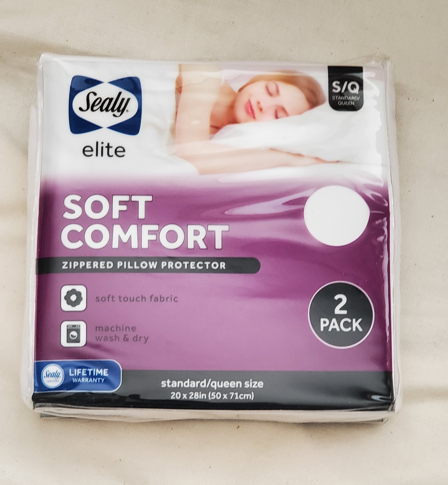Sealy Elite Soft Comfort Zipped Pillow Protector 2 Pack New See Description - $9.00