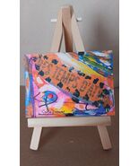 ACEO Original Abstract  Collage Painting Signed Collectible Mini Art Car... - $11.34
