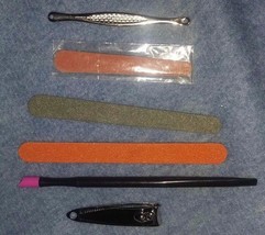 NEW 3x Nail File, Clipper, Cuticle Pusher, Comedone Extractor Mani Pedi ... - £7.72 GBP