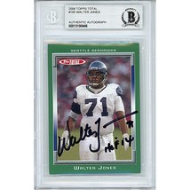 Walter Jones Seattle Seahawks Auto 2006 Topps Total #165 Signed BAS Auth Slab - $79.99