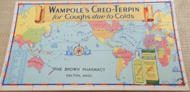 Wampoles Creo-Terpin for Coughs &amp; Colds Ad card Brown Pharmacy Dalton MA - £3.95 GBP