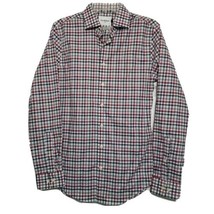 Goodfellow Button Up Collared Shirt ~ S ~ Gray, White, Burgundy ~ Long Sleeve - £13.66 GBP