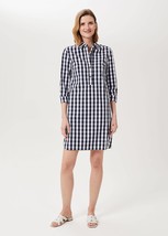 Hobbs Marciella Tunic Dress Women 4 Plaid Shirt Dress 3/4 Sleeves Cotton... - £113.95 GBP