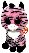 TY Beanie Boos Plush ZOEY Zebra 9&quot; Pink &amp; Black Stripes With Original Tags - £5.58 GBP