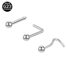 ZS 3-4pcs/lot G23 Titanium Nose Piercing Set 2/3MM Round CZ Crystal Nose Studs 2 - £10.58 GBP