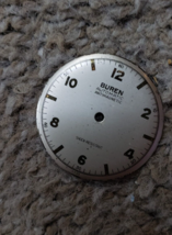 RARE Vintage 50&#39;s 40&#39;s Buren Automatic Watch Dial Silver w/ Gold Markers second - £30.36 GBP
