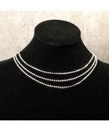 Anne Klein Silver-Toned Three-Strand Crystal Box Chain Necklace - NEW! - €17,07 EUR