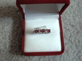 Certified 1.09ctw Ruby &amp; Diamond Ladies Ring White Gold - £276.19 GBP