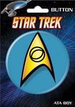 Star Trek The Original Series Science Logo Insignia 3&quot; Round Button NEW CARDED - £3.18 GBP