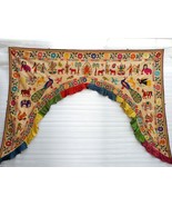 Ethnic Vintage Door Valance Toran Hand Embroidered Door Topper Hanging 8... - £116.03 GBP