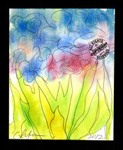 Late Summer Flowers Original Watercolor PAINTING impressionist like-Van Gogh - £64.58 GBP
