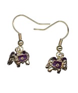 Russian Faberge Egg Style Elephant Green &amp; Gold Color Figurine Earrings - $34.03 CAD