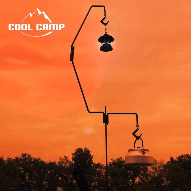COOLCAMP Portable Lamp Stand Hook Folding Lantern Post Pole Collapsible Hanging - £56.89 GBP+