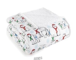 Shavel Micro Flannel Sherpa Blanket Polar Bears King - £56.94 GBP