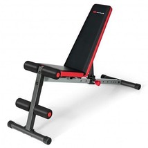 Multi-function Weight Bench with Adjustable Backrest - Color: Black & Red - $153.99