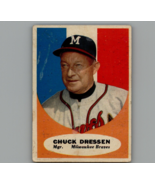 1961 Topps #137 Chuck Dressen BASEBALL Milwaukee Braves - £3.10 GBP