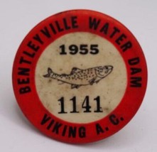 Bentleyville Pennsylvania Pêche Badge Bouton 1955 - £33.26 GBP