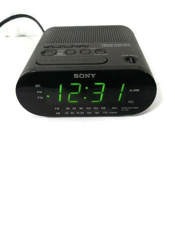 Sony Dream Machine FM/AM Digital Clock Radio Model ICFC218 Black