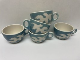 5 Vintage Syracuse China Blue Oakleigh Oak Leaf Cups Coffee Mugs - £30.85 GBP