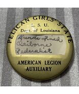 Pelican Girls State ID Badge Vintage L.S.U American Legion Auxiliary - $13.02 CAD