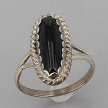 Vintage Clarence Bailon Santo Domingo Sterling Silver Black Onyx Ring Size 7.25+ - £19.77 GBP