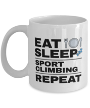 Funny Sport Climbing Mug - Eat Sleep Repeat - 11 oz Coffee Cup For Sports Fans  - £11.81 GBP