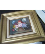 OIL ON BOARD ORIGINAL BOUQUET STILL LIFE PAINTING SIGNED R. COUNTES - €89,37 EUR