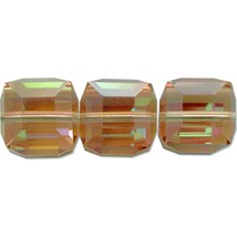 3 Light Colorado Topaz AB Cube Swarovski Beads 8mm New - £10.15 GBP