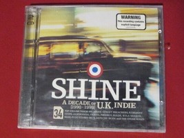 Shine A Decade Of U.K. Indie 1990-1999 2CD 34 Trks Oasis Pj Harvey Prodigy Suede - £17.59 GBP