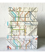 London Underground Tube Map Set of 3 Nesting Boxes -Outer Box 8.75&quot; x 5.... - £37.84 GBP
