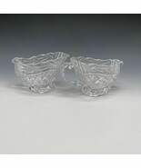 Gorham Lead Crystal Xmas Sugar &amp; Creamer Sleigh Shapes Glass - $33.92 CAD