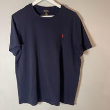 Ralph Lauren Shirt Mens Extra Large Dark Blue Crewneck Tshirt Red Pony C... - £2.73 GBP