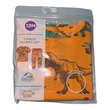 Jurassic World Toddler Boys 2 Pc Shor Sleeve Snug Fit Pajama Set Orange Size 12M - £14.28 GBP