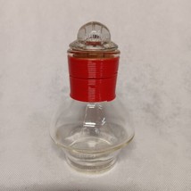 Mckee Hottle Glasbake Bottle With Lid Clear Glass Red Neck - £15.94 GBP