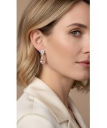 3.00 Karat Birne Kunstdiamanten Grown Diamant Lange Ohrringe 14k Weiss Gold - €4.387,57 EUR