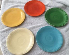 Vintage Fiesta 5 Original Colors Saucers Homer Laughlin HLCo USA - £19.57 GBP