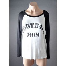 Women Casual White Black FOOTBALL MOM Long Sleeve Shirt Blouse Graphic T... - $13.70 CAD