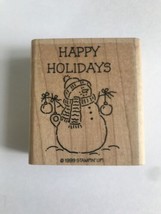 Stampin Up Happy Holidays Rubber Stamp 1999 - £9.36 GBP