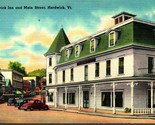 Hardwick Inn and Main Street View Hardwick Vermont VT UNP Linen Postcard... - $2.63