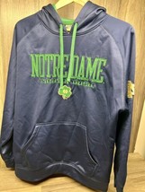 Notre Dame Blue/Green Hoodie College Fightin&#39; Irish Logo Football Sport Sz M - £11.71 GBP