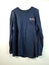 Salt Life Hook Graphic T Shirt Mens Large Navy Knit Long Sleeve Logo Pullover - £6.66 GBP