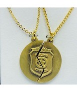 Police Officer locket necklaces (2) lords prayer gold chain Mizpah coin ... - $16.78